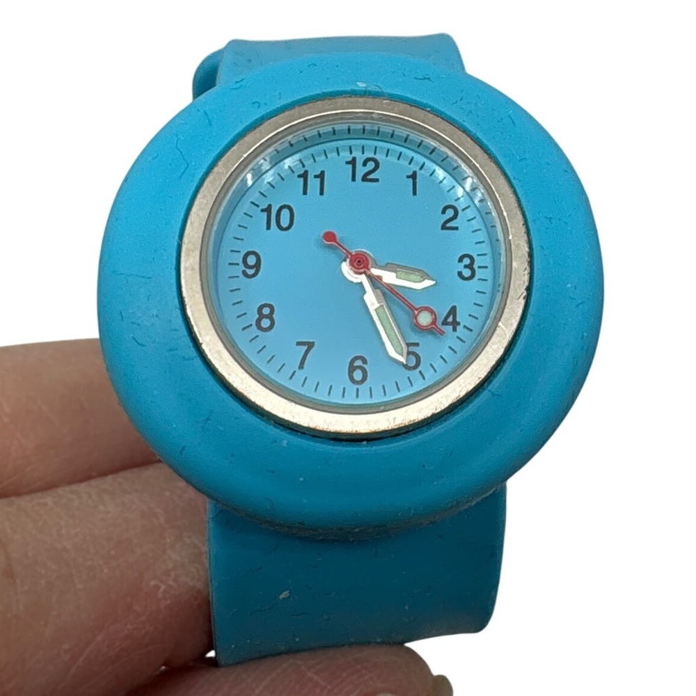 Untested battery Blue Kids Watch Round Face Easy Read Time Teacher Wristwatch‎